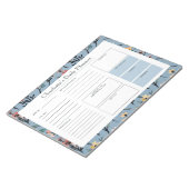 ソフトブルー素朴ボーホウォーターフローラカスタム ノートパッド (アングル)