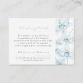 ソフトブルー結婚オーキッドのwishing well QRコード エンクロージャーカード (正面)