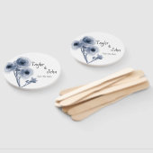 ソフトブルー結婚フラワーの扇子 ハンドファン (組立なし)