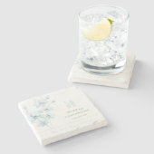 ソフトブルー結婚ランの50周年 ストーンコースター (横)