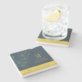 ソフトブルー結婚ランの50周年 ストーンコースター (横)