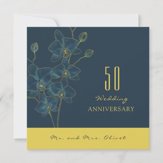 ソフトブルー結婚ランの50周年 招待状 (正面)