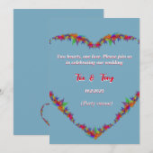 ソフトブルー結婚式招待状 招待状 (正面/裏面)