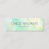 ソフトブルー絵画グリーンの抽象芸術ブラシ水色 スキニー名刺 (正面)