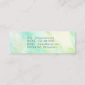 ソフトブルー絵画グリーンの抽象芸術ブラシ水色 スキニー名刺 (裏面)