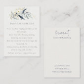 ソフトブルー金ゴールドリービボタニカルジュエリー気に 名刺 (正面/裏面)