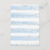 ソフトブルー金ゴールド象男の赤ちゃん本 エンクロージャーカード (裏面)