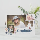 ソフトブルー3光水色卒業パーティー 招待状 (スタンド正面)