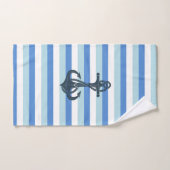 ソフトブルー、ネイビーいかり バスタオルセット (ハンドタオル)