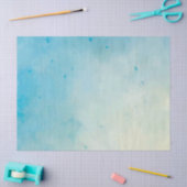 ソフトブルー&バラウォーターカラーティッシュペーパー 薄葉紙 (クラフト)