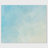 ソフトブルー&バラ水彩包み紙 ラッピングペーパー (フラット)