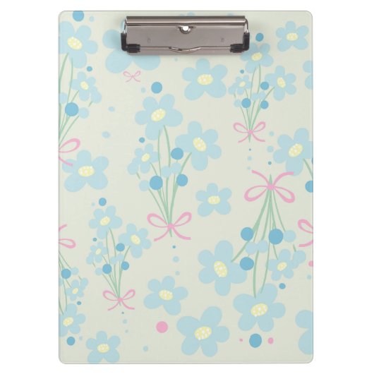 ソフトブルー&ピンク調和 クリップボード (正面)