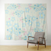 ソフトブルー&ピンク調和 タペストリー (インサイチュ(横))