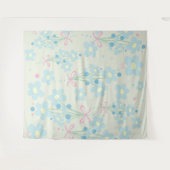 ソフトブルー&ピンク調和 タペストリー (正面(横))