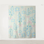 ソフトブルー&ピンク調和 タペストリー (正面)