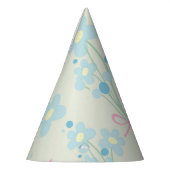 ソフトブルー&ピンク調和 パーティーハット (左)