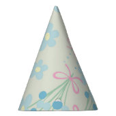 ソフトブルー&ピンク調和 パーティーハット (右)