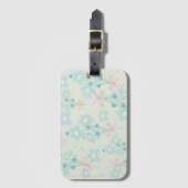 ソフトブルー&ピンク調和 ラゲッジタグ (正面縦)