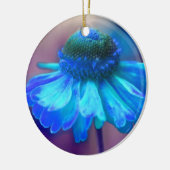 ソフトブルー《植物》百日草フラワーオーナメント セラミックオーナメント (左)