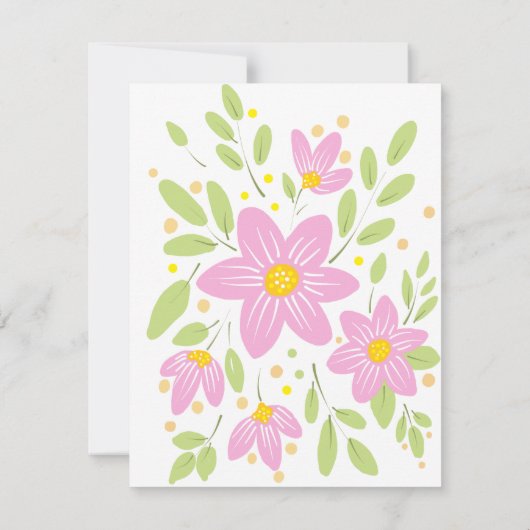 ソフトプラムピンクフローラブーケ 招待状 (裏面)