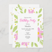 ソフトプラムピンクフローラブーケ 招待状 (正面/裏面)