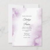 ソフトプラムマウブウォーターカラー抽象芸術 招待状 (正面)