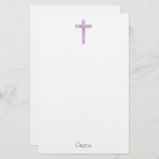 ソフトプラム抽象芸術水彩クロス 便箋 (正面/裏面)