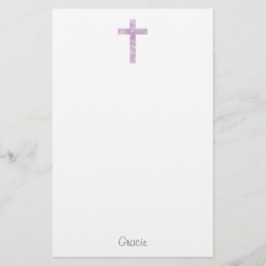 ソフトプラム抽象芸術水彩クロス 便箋 (正面)