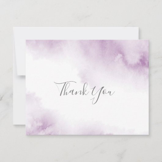 ソフトプラムMauve水彩抽象芸術感謝してい枠Yo サンキューカード (正面)