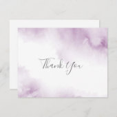 ソフトプラムMauve水彩抽象芸術感謝してい枠Yo サンキューカード (正面/裏面)