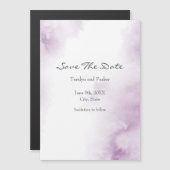 ソフトプラムMauve水彩抽象芸術救枠The マグネット招待状 (正面/裏面)