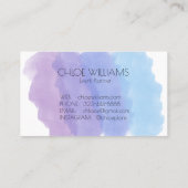 ソフトプルブルー絵画の抽象芸術ブラシ水色 名刺 (裏面)