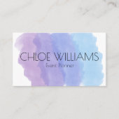 ソフトプルブルー絵画の抽象芸術ブラシ水色 名刺 (正面)