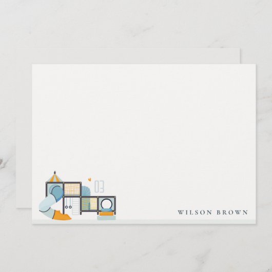 ソフトプレイスセンター 屋内ジャングルジム 子供の誕生日 ノートカード (正面/裏面)