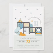 ソフトプレイスセンター 屋内ジャングルジム 子供の誕生日 招待状 (正面)