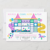 ソフトプレイバウンス招待状 ジャングルジム招待状 招待状 (正面)