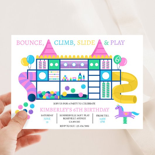 ソフトプレイバウンス招待状 ジャングルジム招待状 招待状