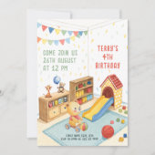 ソフトプレイルーム誕生日 招待状 (正面)