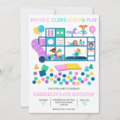 ソフトプレイ ジャングルジム バースデーパーティー 招待状 (正面)