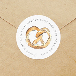 ソフトプレッツェルウォーターカラー差出人住所 ラウンドシール