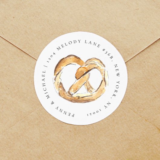 ソフトプレッツェルウォーターカラー差出人住所 ラウンドシール