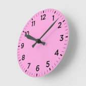 ソフトベビーピンクグロスミニマリストウォールクロック ラウンド壁時計 (傾斜)