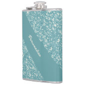 ソフトベビーブルーグリッタートレンディーシックパーソナライズされたFl フラスク (左)
