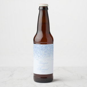 ソフトベビーブルーグリッター ビールラベル