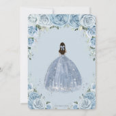 ソフトベビーブルーフローラバラガールシルバーバプテスマ 招待状 (裏面)