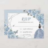 ソフトベビーブルーフローラバラキンセアニラプリンセス 出欠カード (正面/裏面)