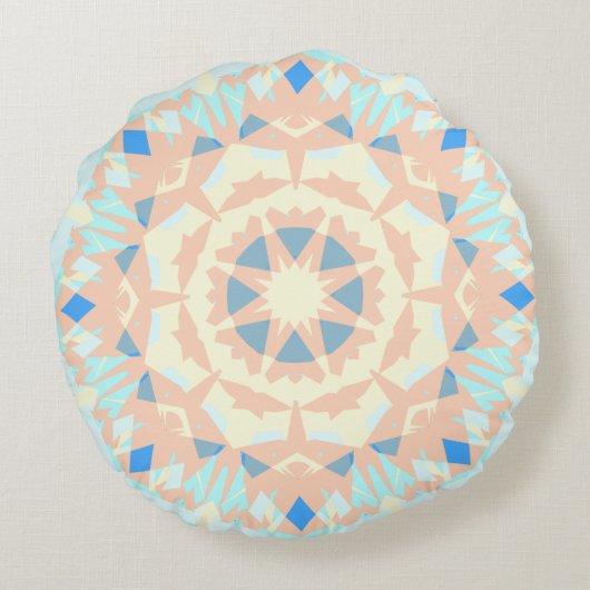 ソフトベビーブルー魔法スターサマー子供部屋 ラウンドクッション (裏面)