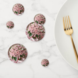 ソフトベビー赤面ピンク結婚ローズの花束 コンフェッティ