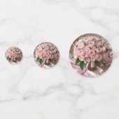 ソフトベビー赤面ピンク結婚ローズの花束 コンフェッティ (裏面)