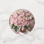 ソフトベビー赤面ピンク結婚ローズの花束 コンフェッティ (スモール正面)